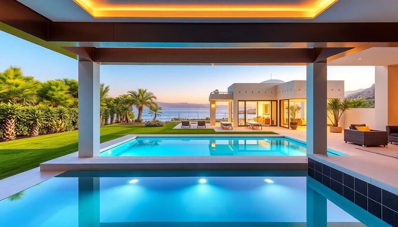 Luxurious villa for immobilien nordzypern kaufen with stunning sea view and beautiful garden.