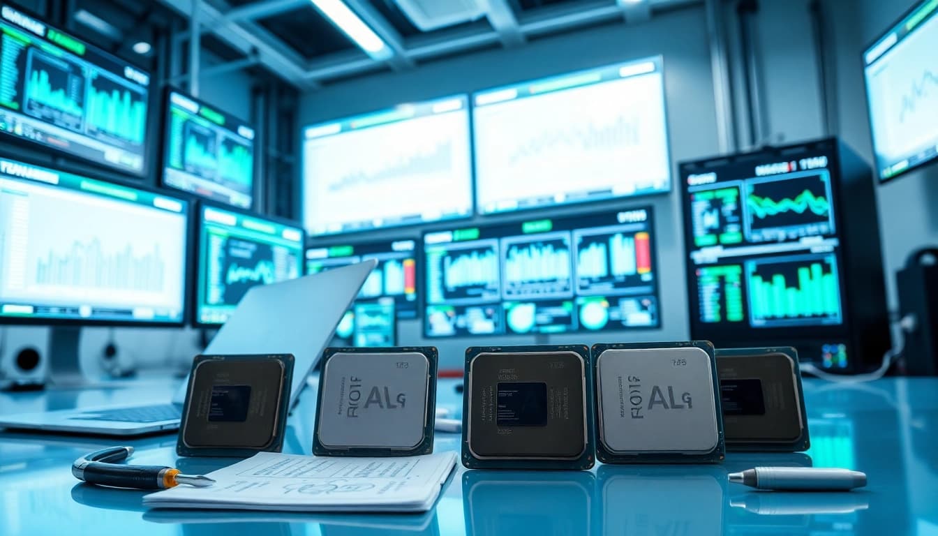 Prozessor Vergleich: Detaillierte Analyse in einem hochmodernen Labor mit verschiedenen Prozessoren.