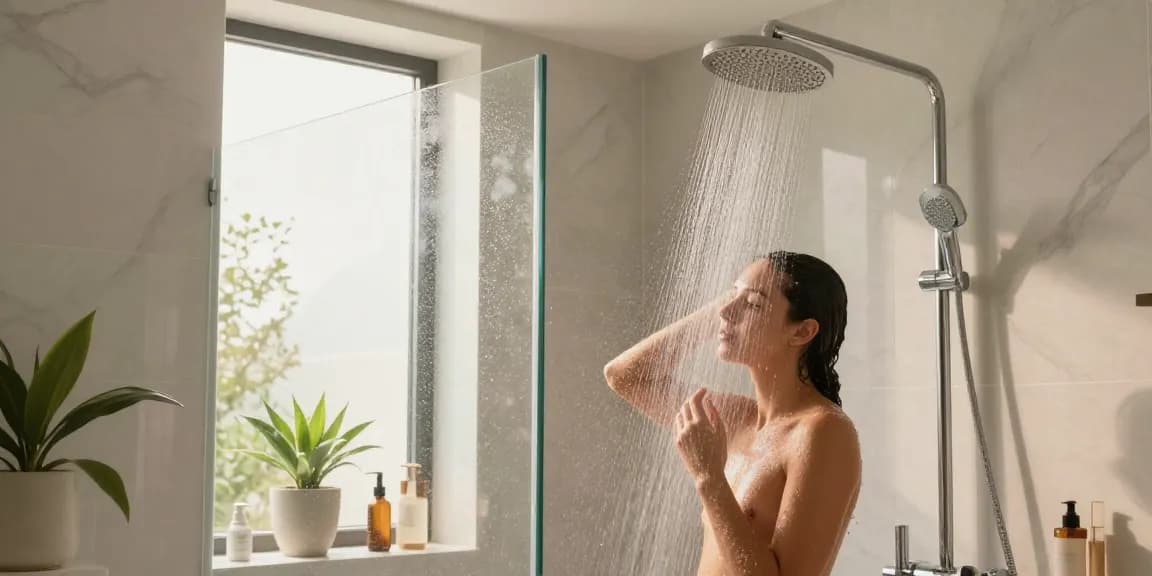 Ervaar de ultieme ontspanning met een regendouche in een moderne badkamer.