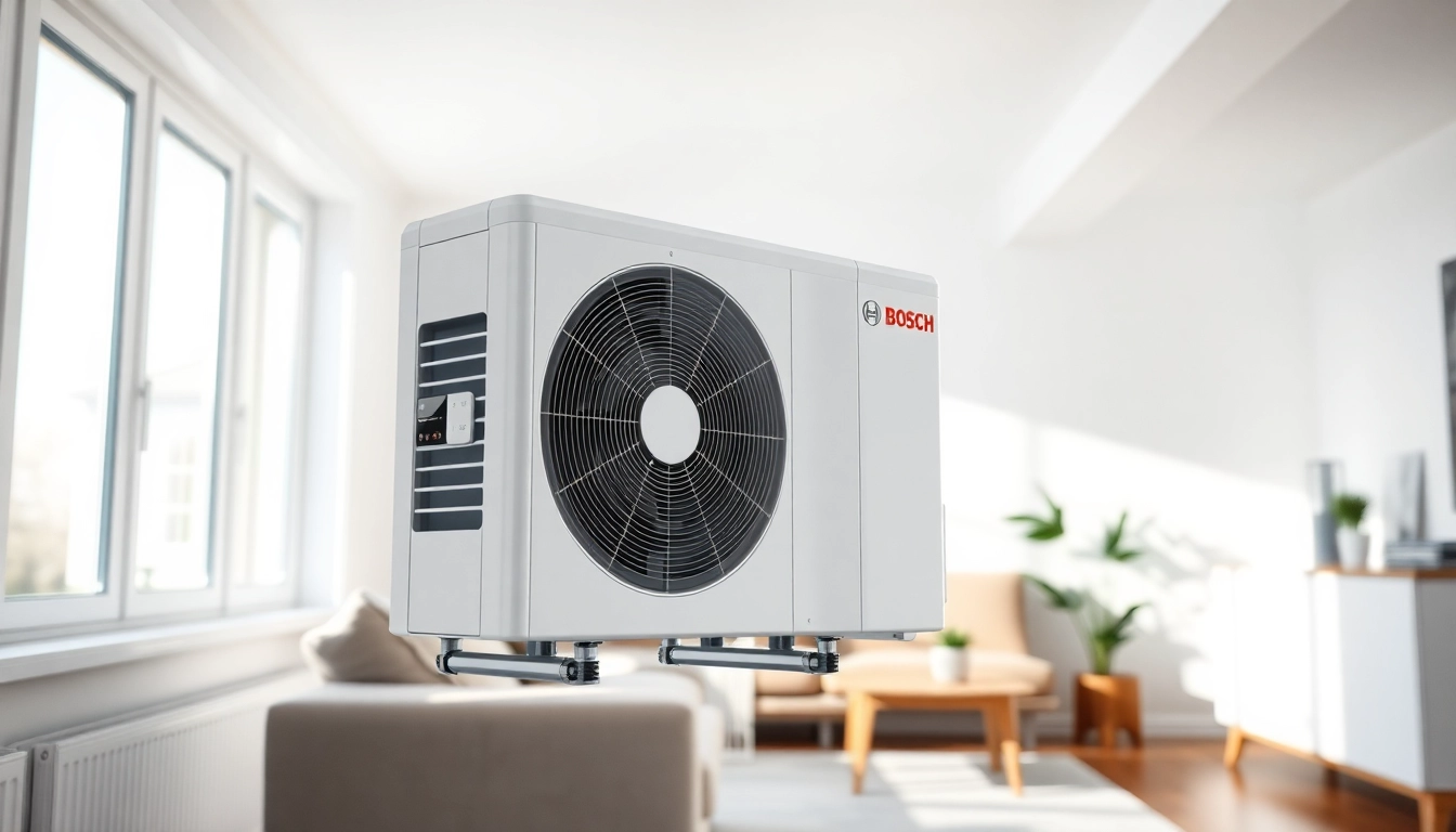 Optimale wärmepumpe bosch Installationsansicht für moderne Wohnhäuser.