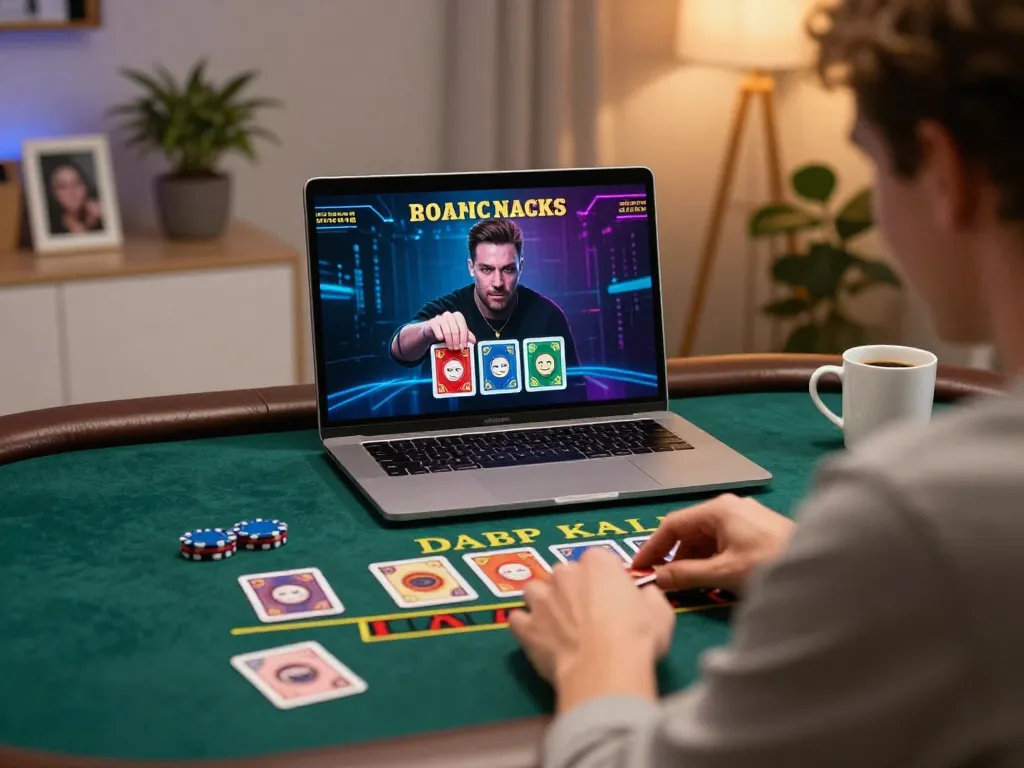Player engaging with live dealer at sin88 online casino, focusing on strategy and gameplay.