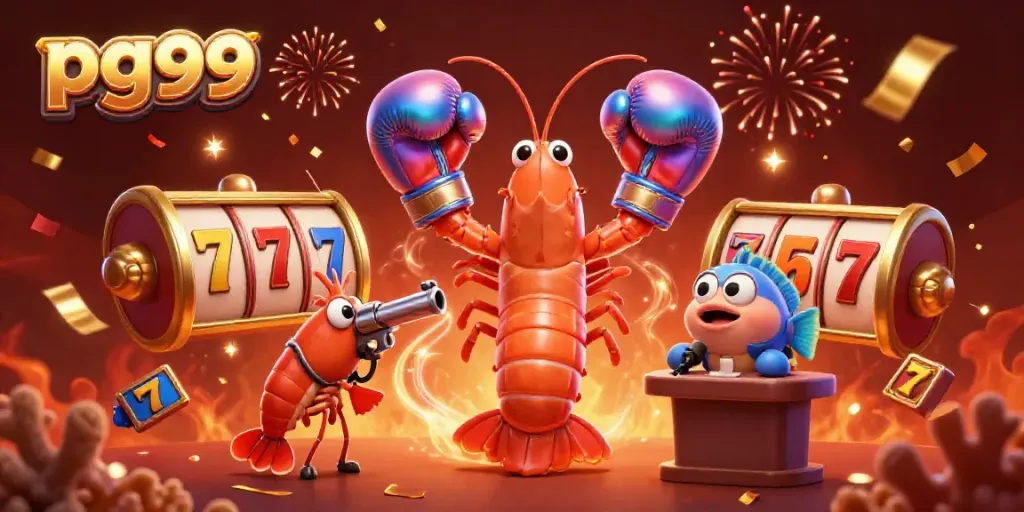 Experience the thrill of pg99 with an exciting 3D casino-themed illustration featuring vibrant characters and rich gaming elements.