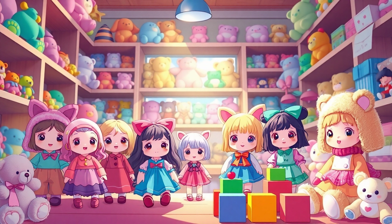 Entdecken Sie die einzigartigen Merkmale der Gutdolls in einem lebendigen Spielwarengeschäft.