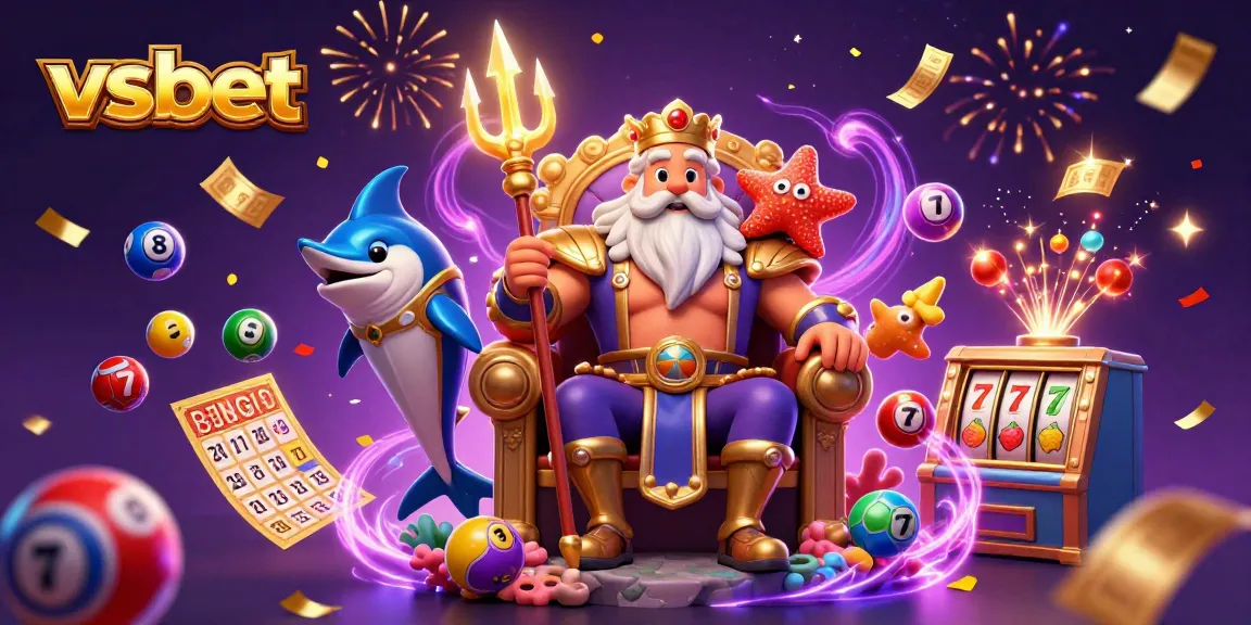 Experience the excitement at vsbet with a vibrant lottery scene featuring Neptune and engaging game elements.