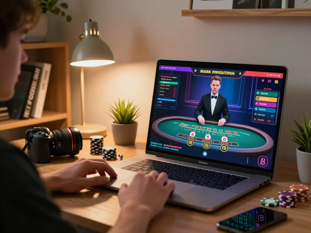 Player engaging in ALO8 PRO online gaming on laptop in a cozy setup with immersive atmosphere