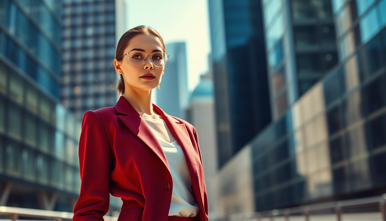 Alvionz luxury fashion collection showcased by a model against a chic urban backdrop.