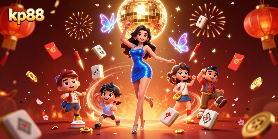 Win big at kp88 with vibrant 3D casino illustration capturing excitement and energy.