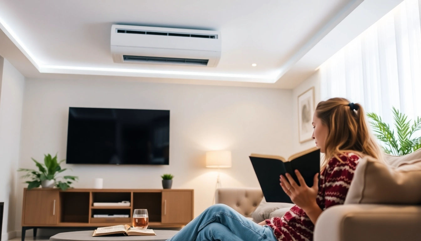 Klima kaufen: Experience comfort in your modern living room with a stylish air conditioning unit.