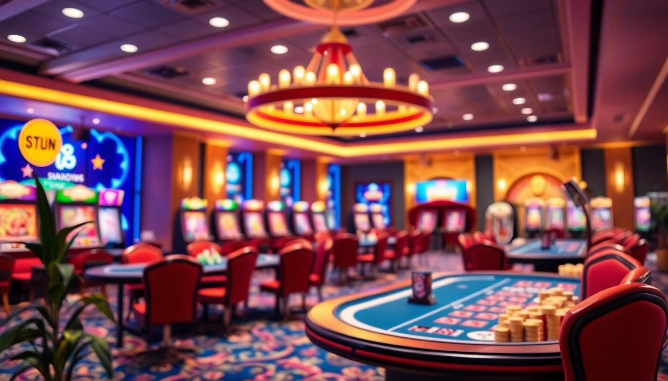 Spiele in Casinos online Deutschland erleben, mit bunten Slot-Maschinen und lebendiger Atmosphäre.