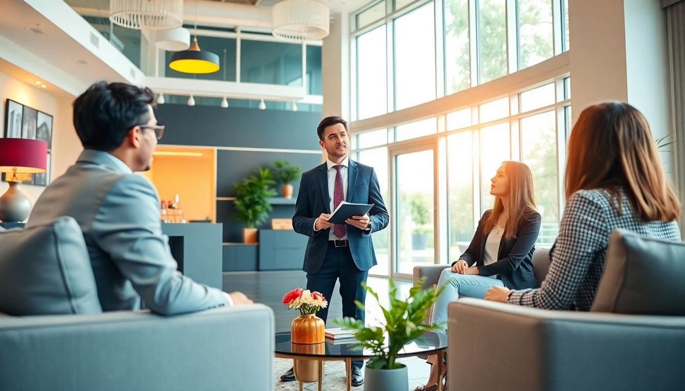 Immobilienmakler Frankfurt Ginnheim berät Kunden professionell in einem modernen Büro.