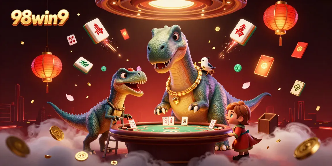 Experience thrilling gameplay with 98win9 as the cartoon brontosaurus rules the casino atmosphere.