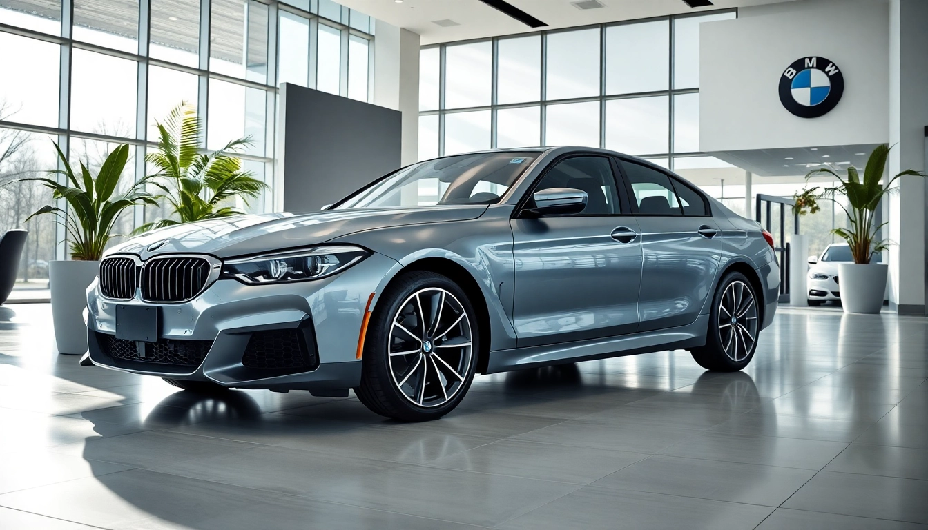 BMW kaufen - Ein eleganter neuer BMW im Ausstellungsraum mit natürlichem Licht.