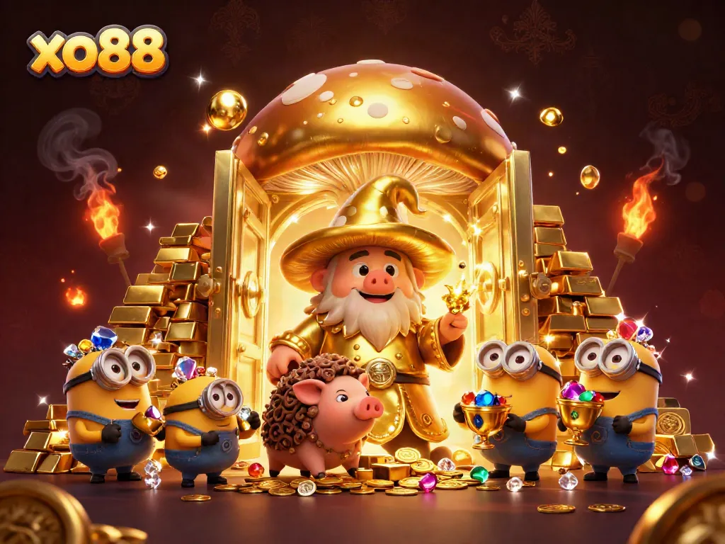 Play exciting games at xo88 where the golden mushroom wizard unleashes magical wealth!