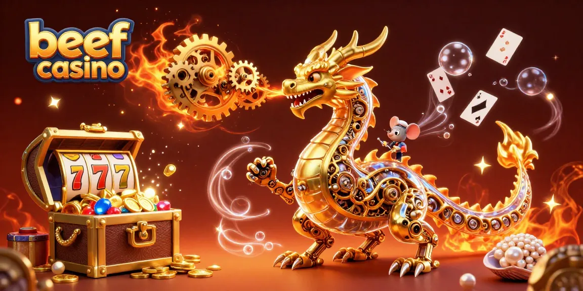 Erlebe spannende Slots im Beef Casino mit dem einzigartigen Drachen und faszinierenden Spielelementen.
