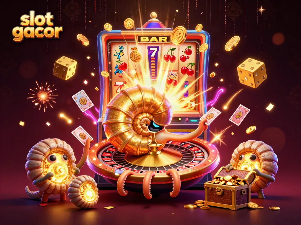 Experience thrilling gameplay with slot gacor featuring vibrant 3D casino elements including jackpots and winnings.