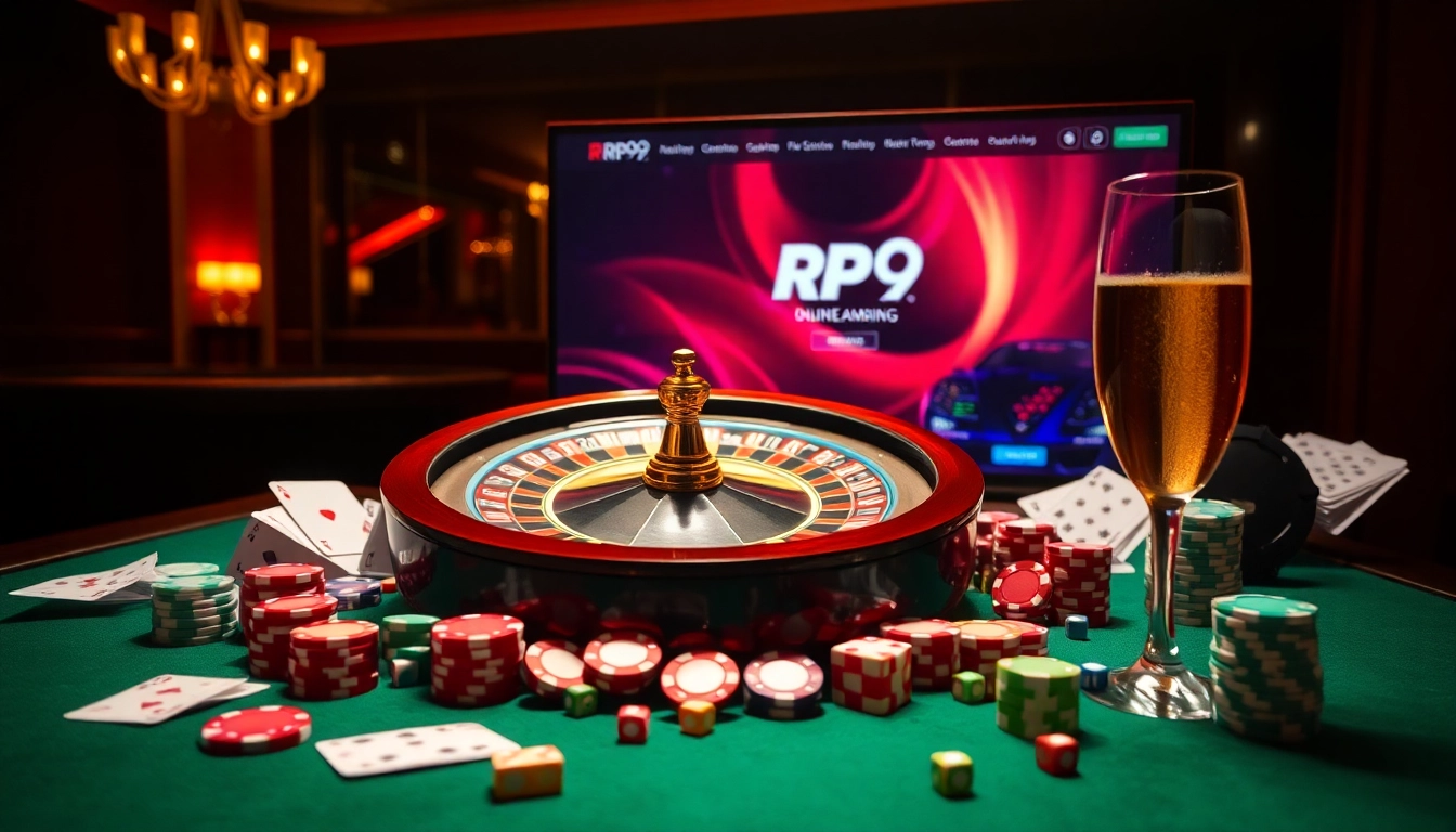 Experience the thrill at the RR99 casino with elegant roulette and vibrant playing cards.