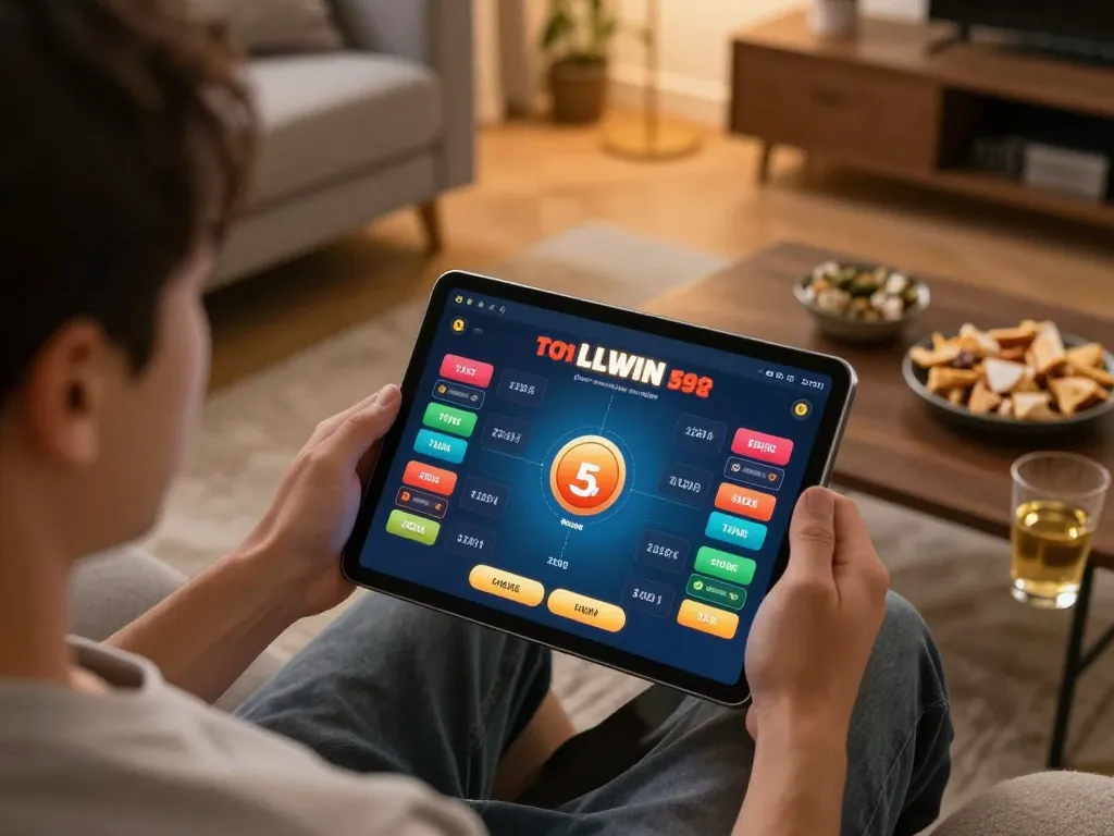 Engaging with LLWIN Function on a tablet while enjoying a home gambling experience
