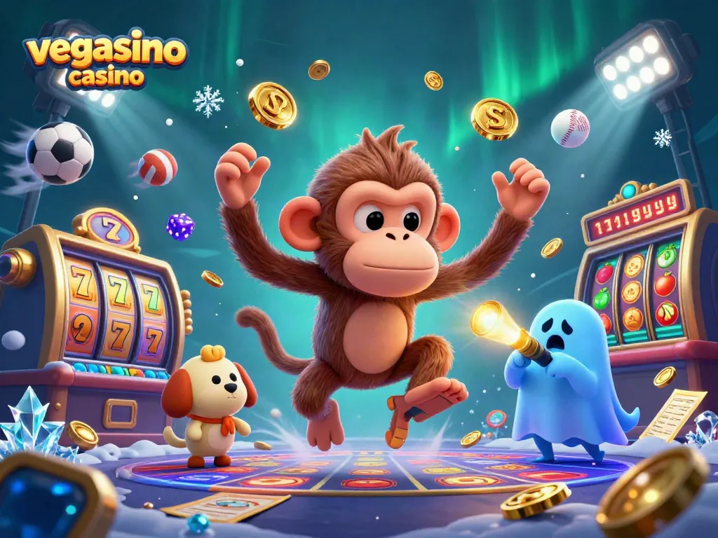 Enjoy thrilling gameplay at Vegasino Casino with vivid slot symbols and dynamic characters.