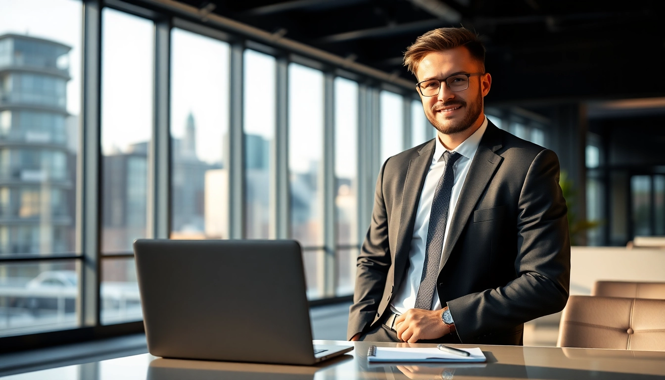 Business Portrait München eines Unternehmers in einem modernen Büro.