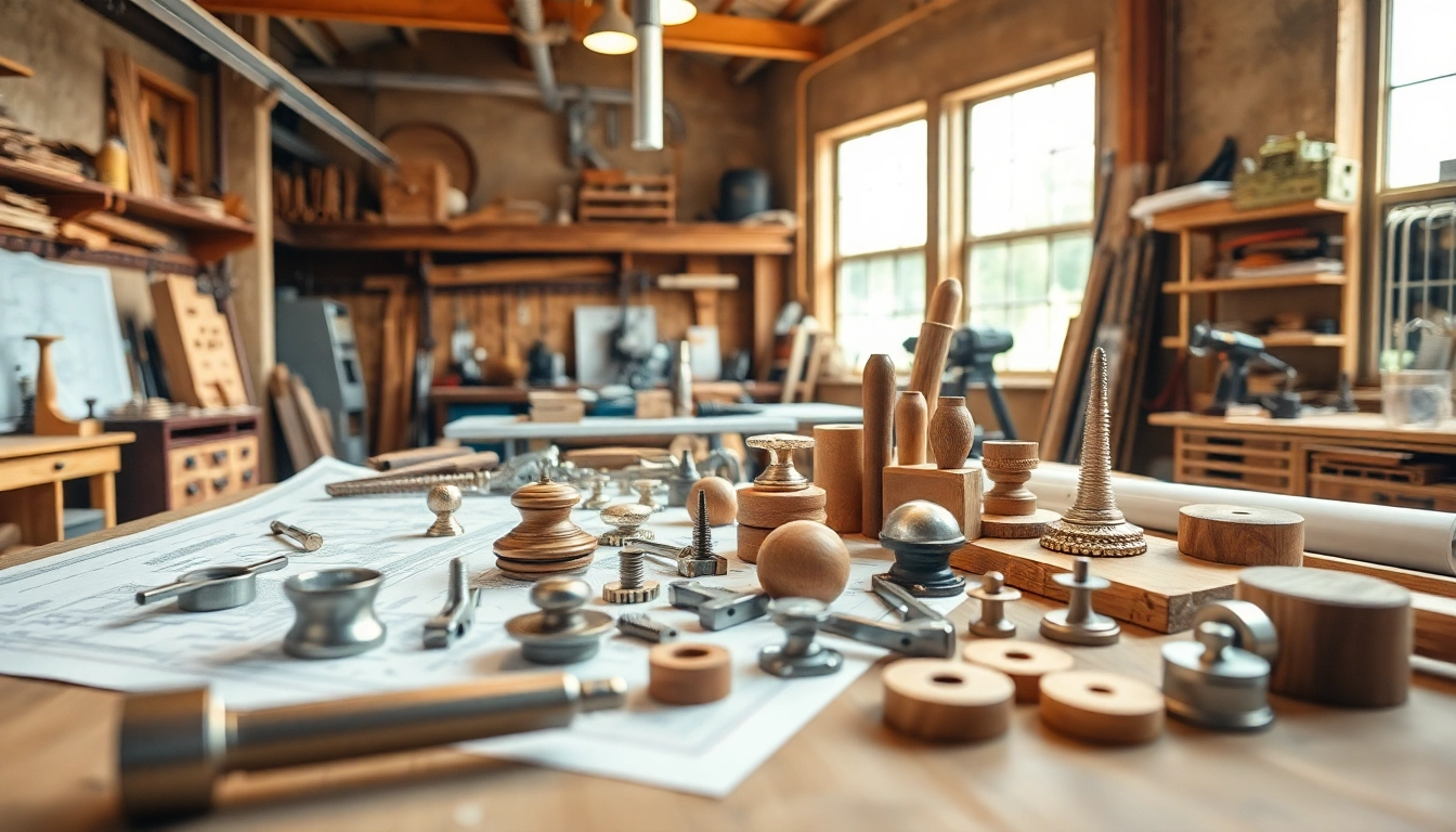 Die führenden furniture hardware manufacturers präsentieren ihre Produkte in einer modernen Werkstattumgebung.