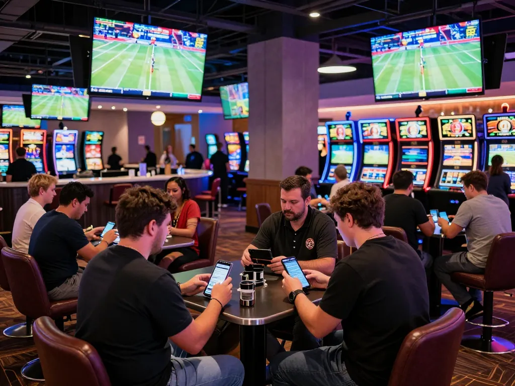 Cheers at TOPBET sports lounge as enthusiastic bettors place wagers while watching games live