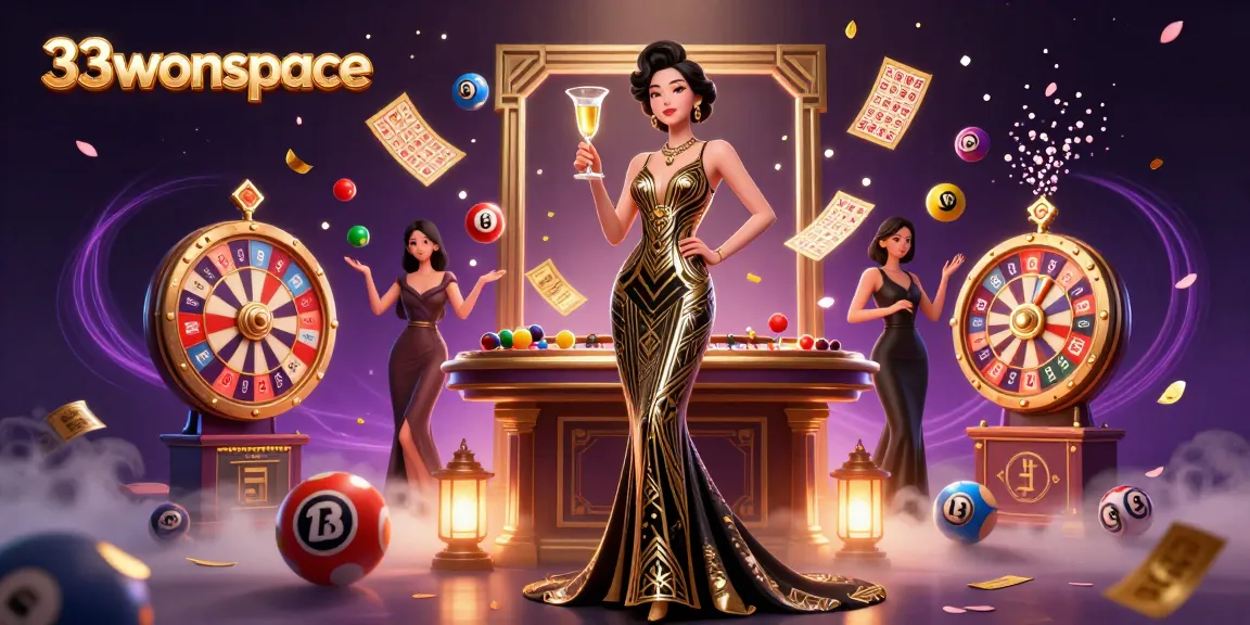 Experience the thrill of gaming at 33winspace with vibrant lottery balls and stunning casino decor.