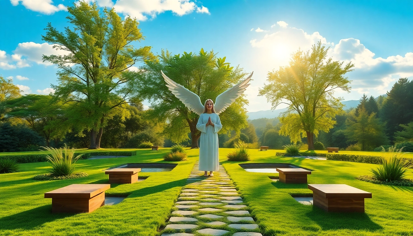 Besonders wichtig ist der meditative Rückzugsort mit Engelsfigur in einer ruhigen Umgebung.