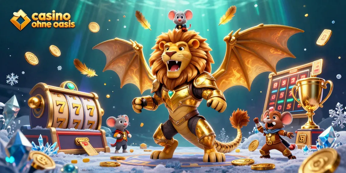 Experience the thrill of casino ohne oasis in this vibrant 3D illustration showcasing enchanting characters and gambling elements.