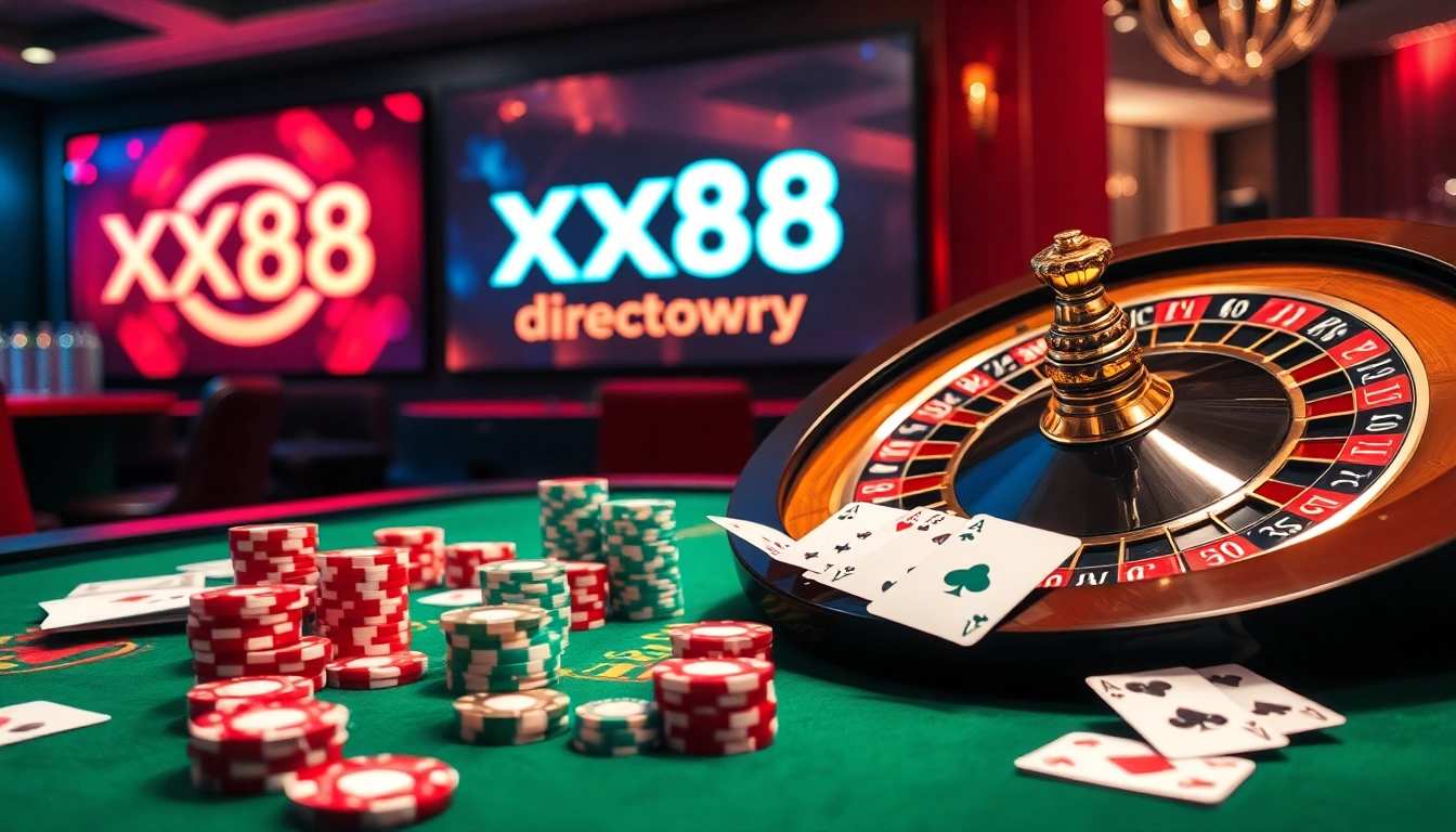 Engage with exciting gambling activities at xx88.directory showcasing a vibrant casino atmosphere.