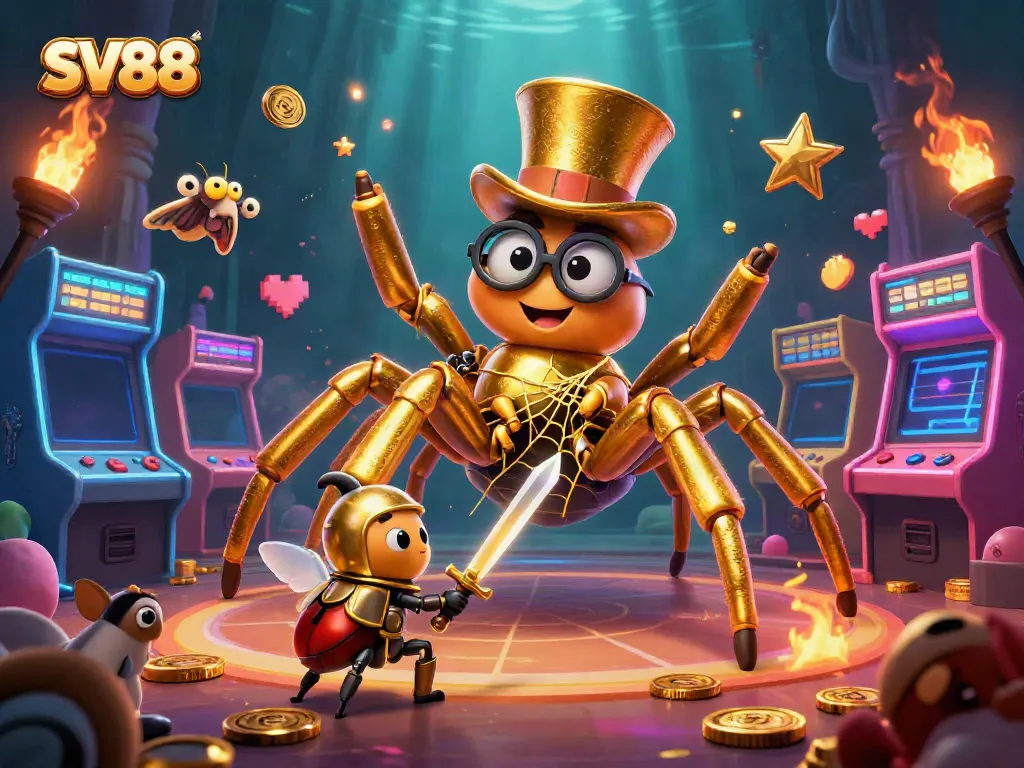 Experience the enchanting world of SV88 with a colorful casino-themed narrative, featuring vibrant game elements.
