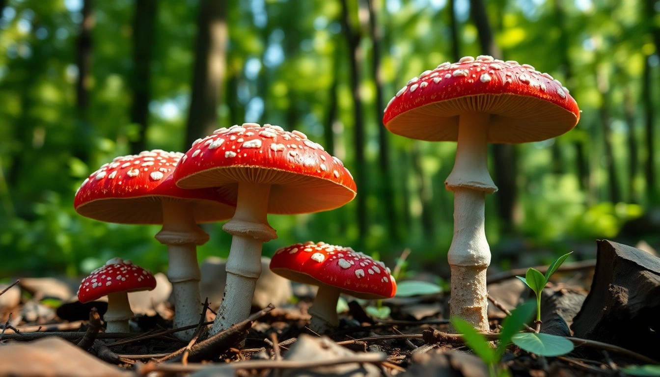 Fliegenpilz kaufen: Hochwertige Amanita muscaria in einer natürlichen Umgebung.