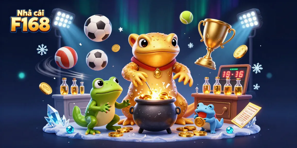 Engaging scene with Nhà cái F168 promoting thrilling online gambling experiences featuring playful characters and vibrant game elements.