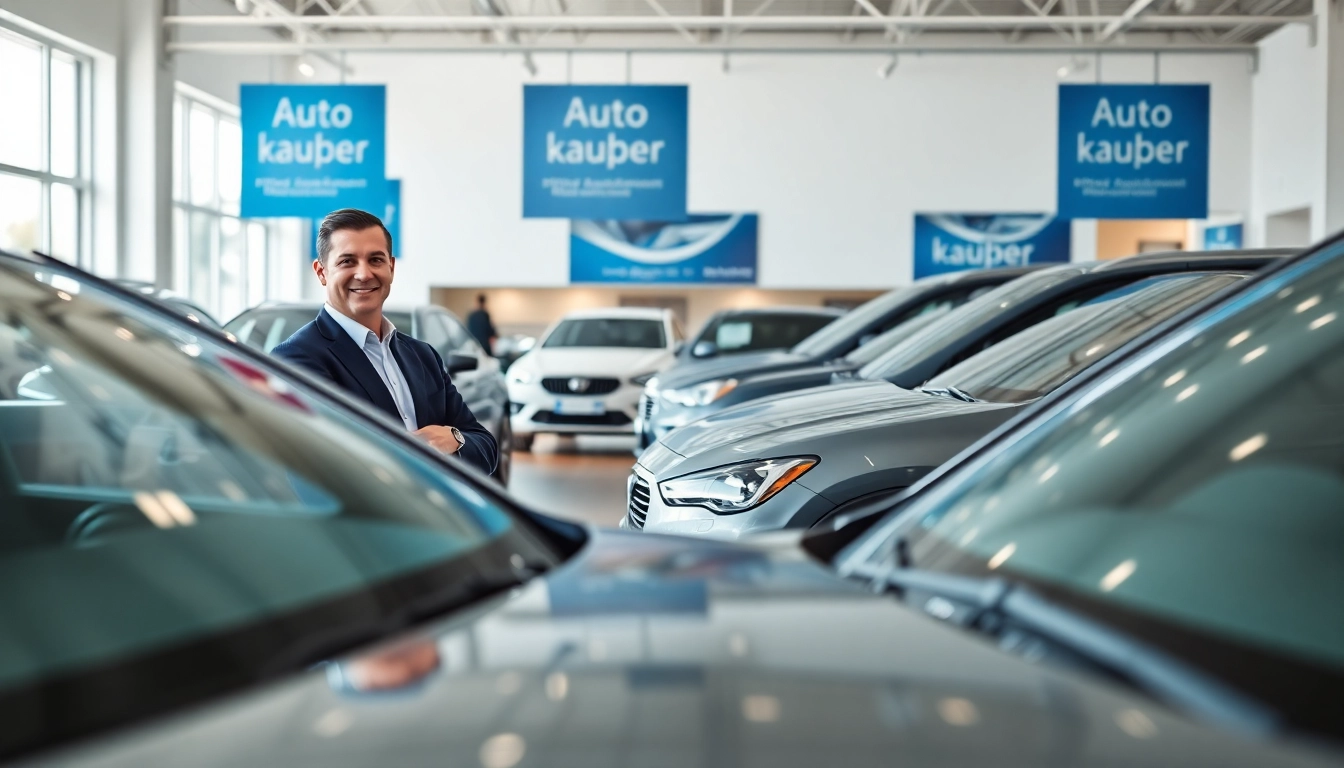 Auto kaufen in modernem Autohaus mit freundlich berater.