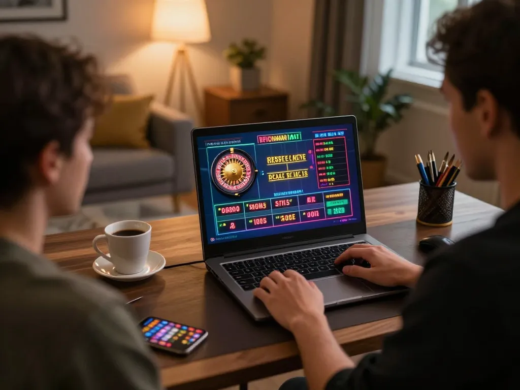 Engaging moment of a player using an online casino platform, experiencing 11win's exciting roulette gameplay.
