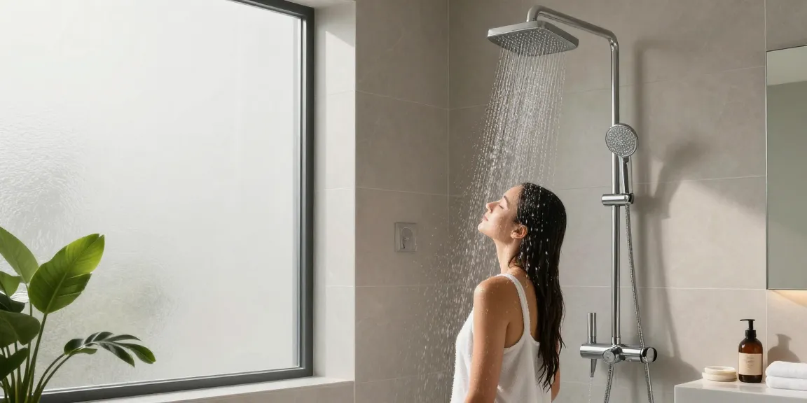 Ontspannende regendouche-ervaring in een moderne badkamer met zachte waterstroom en elegant design.