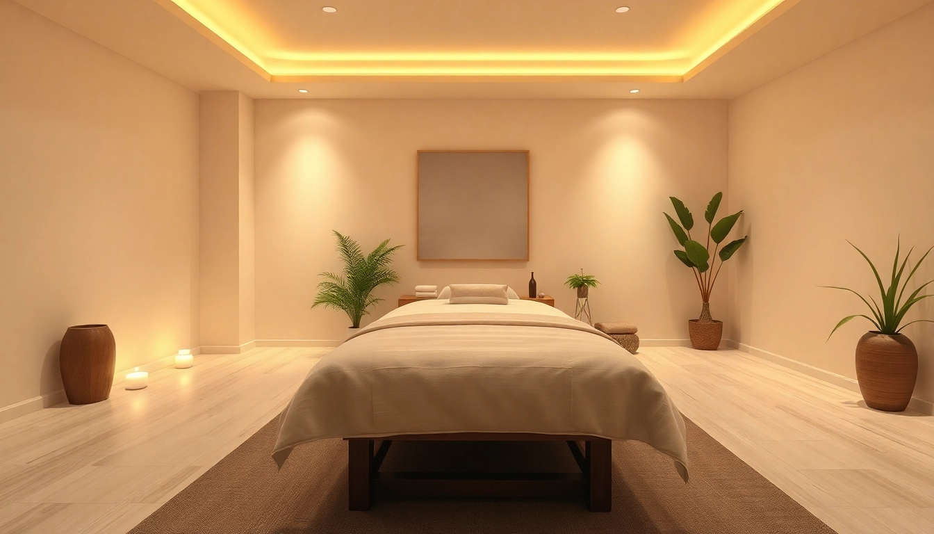 Nuru massage in Berlin in a calming relaxation room with soft lighting and inviting decor.