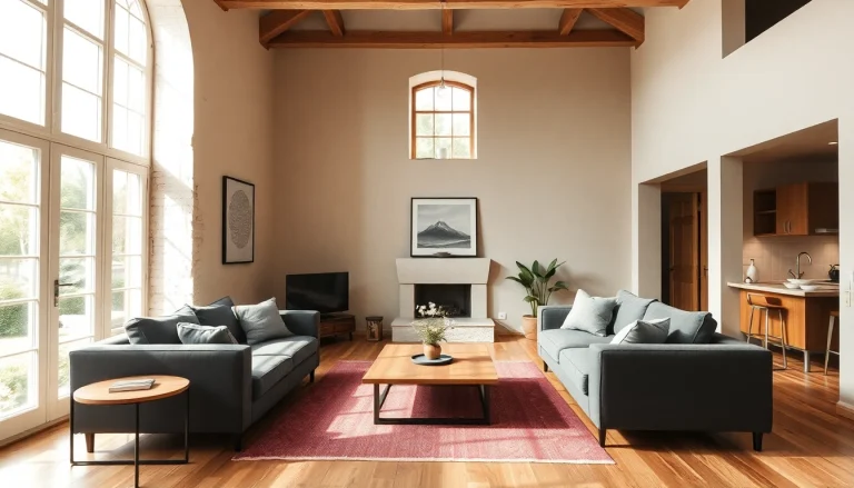 Inspirierende Hausrenovierung: Modernisiertes Wohnzimmer mit harmonischen Farben und stilvollem Design.