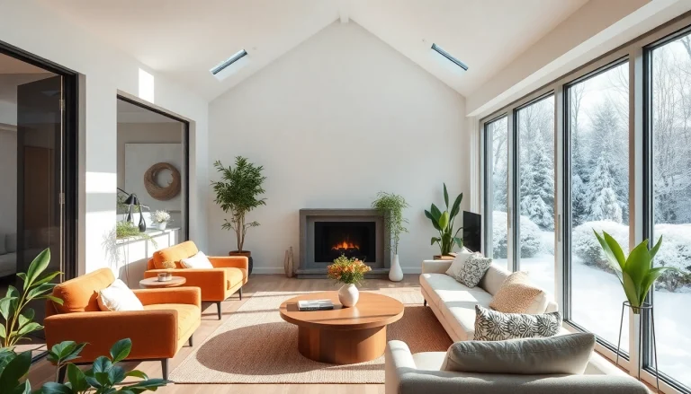 Wintergarten Anbau Wohnzimmer mit hellem Licht, eleganten Möbeln und Pflanzen für ein gemütliches Ambiente.