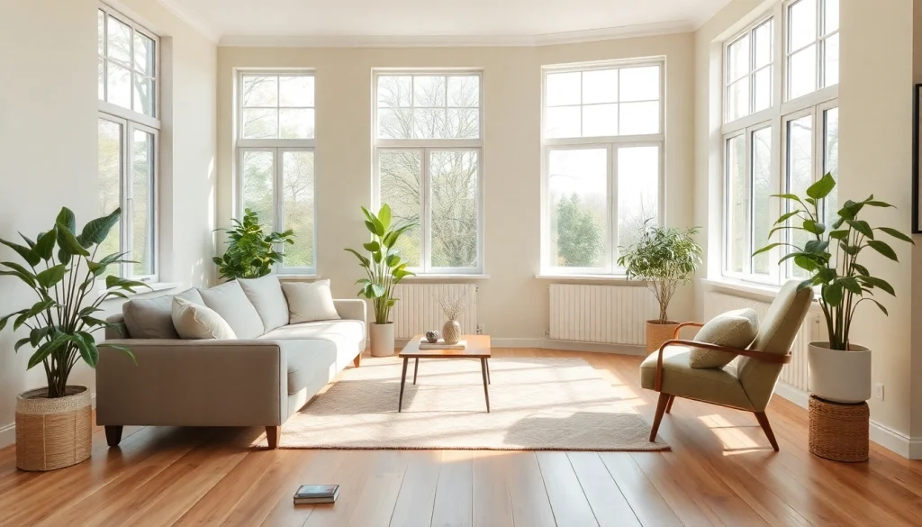 Gestalte einen einladenden Raum mit cleverer Raumgestaltung und harmonischen Farben, die Licht und Texturen betonen.