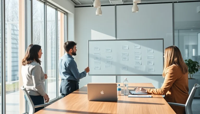 Erfahrene Headhunter Wiesbaden besprechen neue Rekrutierungsmethoden in einem modernen Meetingraum.