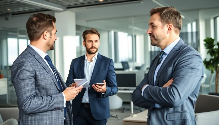Headhunter Kiel im Gespräch mit einem Klienten in einem modernen Büro.