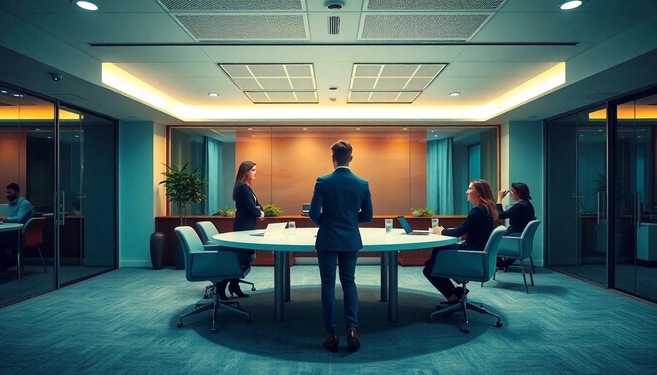 Professionelle Headhunter Frankfurt beraten Klienten in einem modernen Büro.