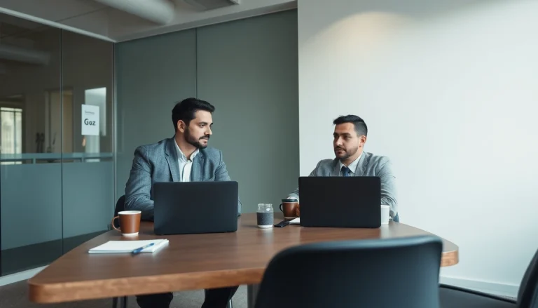 Headhunter führt ein Gespräch mit einem Kandidaten in einem modernen Büro, um Talente zu rekrutieren.