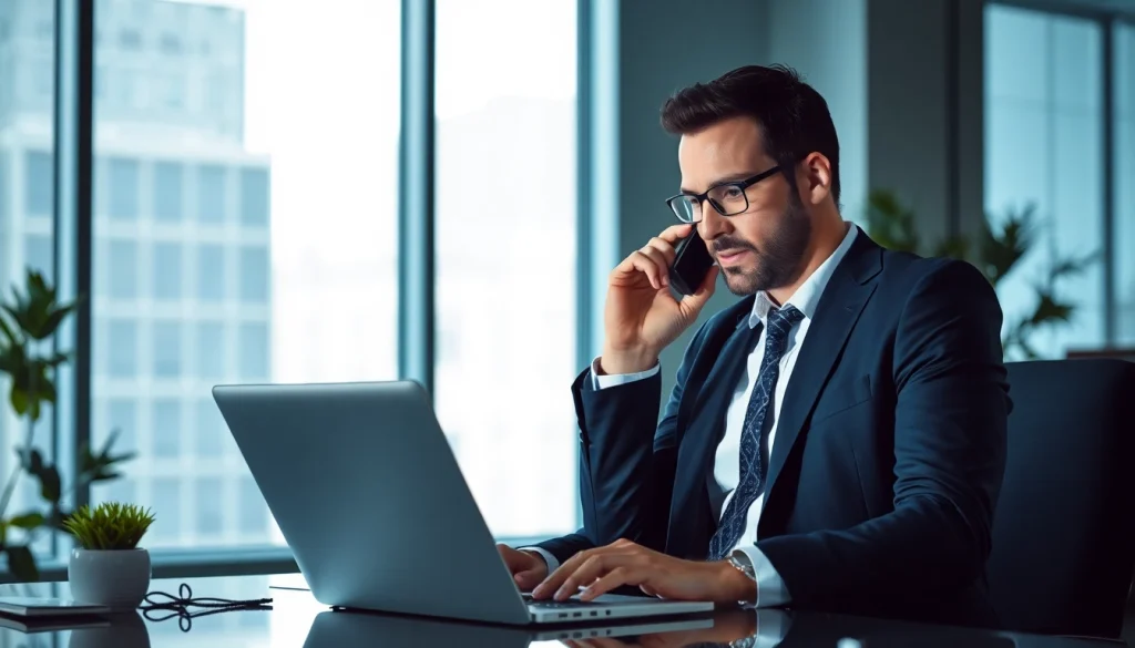 Headhunter IT bei der Beratung am modernen Arbeitsplatz im Büro.