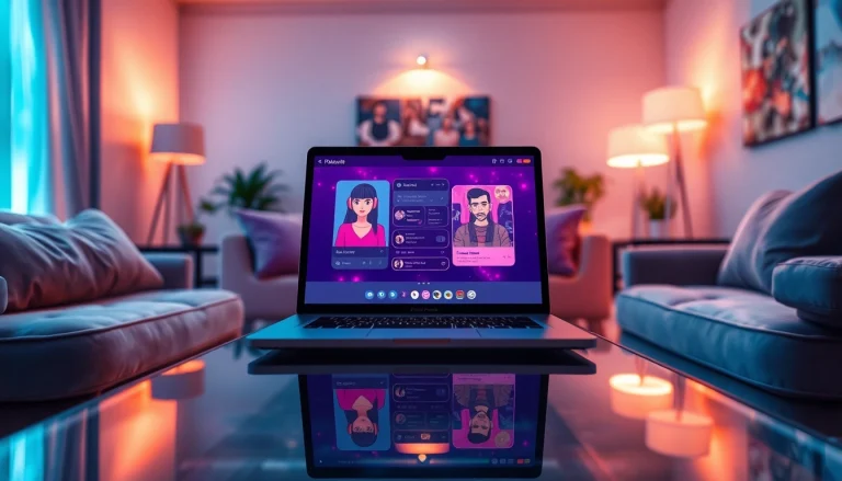 Engaging porn AI chat scene in a cozy modern living room.