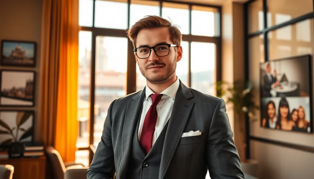 Interaktion zwischen einem Headhunter Gastronomie und einem Kunden in einem stilvollen Büro.