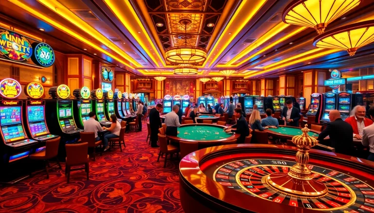 Experience the excitement of Sc88 Trang Chủ with lively casino tables and vibrant gaming atmosphere.