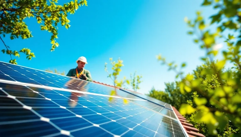Solar Wien installation of photovoltaic panels on a sunny residential roof in Vienna.