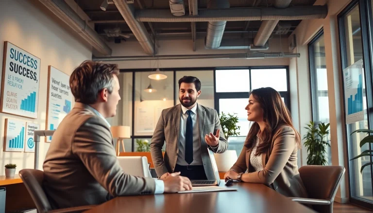Headhunter Schweiz bei einem Beratungsgespräch in einem modernen Büro eingestellt.