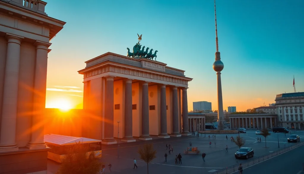 Drohnenvideos Berlin zeigen den atemberaubenden Blick auf die Berliner Skyline mit dem Fernsehturm.